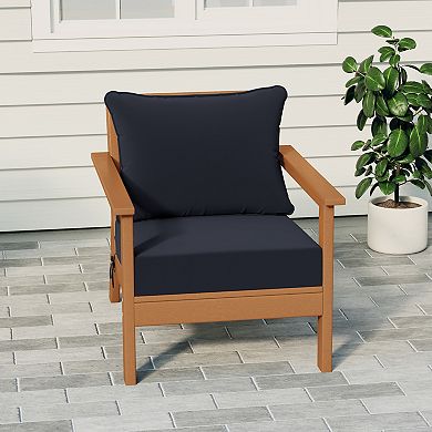 Outdoor Modern HDPE Patio Club Chair with Deep Seat Cushions