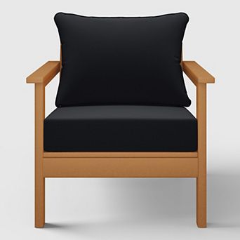 Outdoor Modern HDPE Patio Club Chair with Deep Seat Cushions