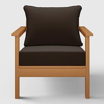 Outdoor Modern HDPE Patio Club Chair with Deep Seat Cushions