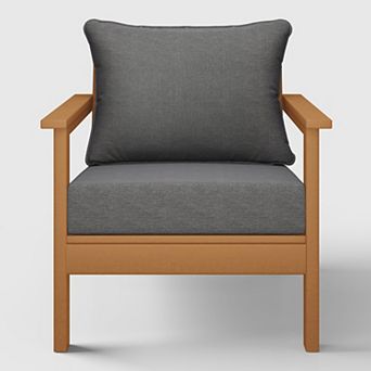 Outdoor Modern HDPE Patio Club Chair with Deep Seat Cushions