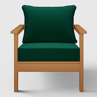 Outdoor Modern HDPE Patio Club Chair with Deep Seat Cushions