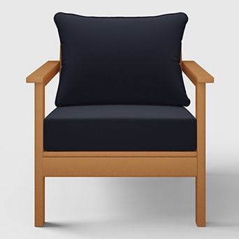 Outdoor Modern HDPE Patio Club Chair with Deep Seat Cushions