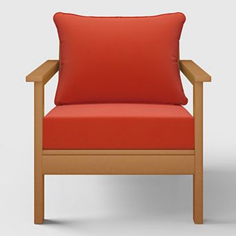 Outdoor Modern HDPE Patio Club Chair with Deep Seat Cushions