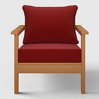 Outdoor Modern HDPE Patio Club Chair with Deep Seat Cushions