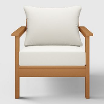 Outdoor Modern HDPE Patio Club Chair with Deep Seat Cushions