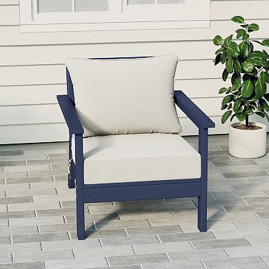 Outdoor Modern HDPE Patio Club Chair with Deep Seat Cushions