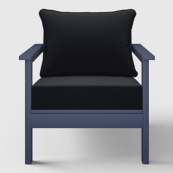 Outdoor Modern HDPE Patio Club Chair with Deep Seat Cushions