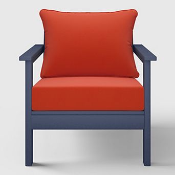 Outdoor Modern HDPE Patio Club Chair with Deep Seat Cushions