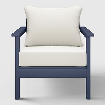 Outdoor Modern HDPE Patio Club Chair with Deep Seat Cushions