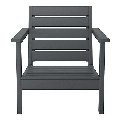 Outdoor Modern HDPE Patio Club Chair with Deep Seat Cushions