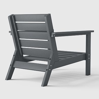 Outdoor Modern HDPE Patio Club Chair with Deep Seat Cushions
