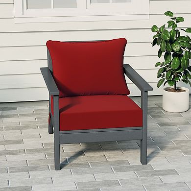 Outdoor Modern HDPE Patio Club Chair with Deep Seat Cushions