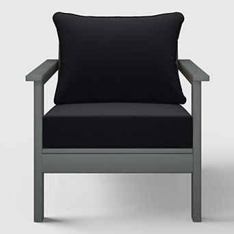 Outdoor Modern HDPE Patio Club Chair with Deep Seat Cushions