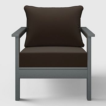 Outdoor Modern HDPE Patio Club Chair with Deep Seat Cushions