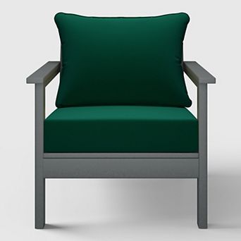 Outdoor Modern HDPE Patio Club Chair with Deep Seat Cushions