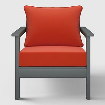 Outdoor Modern HDPE Patio Club Chair with Deep Seat Cushions