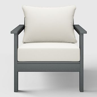 Outdoor Modern HDPE Patio Club Chair with Deep Seat Cushions