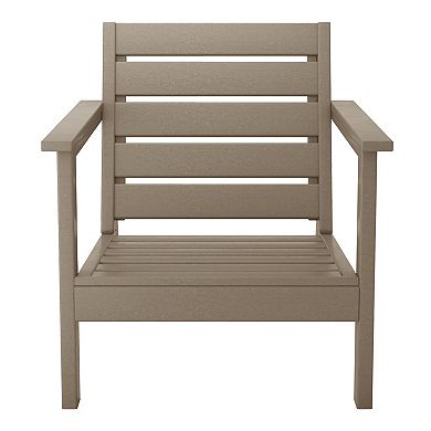 Outdoor Modern HDPE Patio Club Chair with Deep Seat Cushions