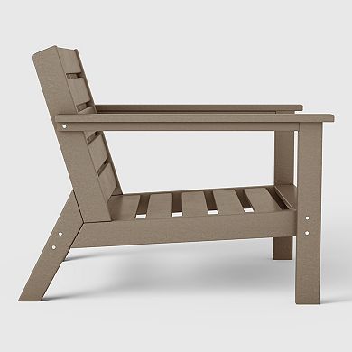Outdoor Modern HDPE Patio Club Chair with Deep Seat Cushions