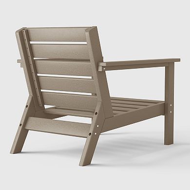 Outdoor Modern HDPE Patio Club Chair with Deep Seat Cushions