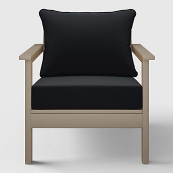 Outdoor Modern HDPE Patio Club Chair with Deep Seat Cushions