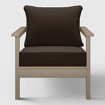 Outdoor Modern HDPE Patio Club Chair with Deep Seat Cushions