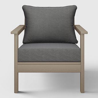 Outdoor Modern HDPE Patio Club Chair with Deep Seat Cushions