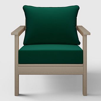 Outdoor Modern HDPE Patio Club Chair with Deep Seat Cushions