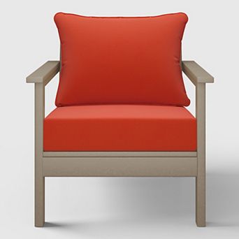 Outdoor Modern HDPE Patio Club Chair with Deep Seat Cushions