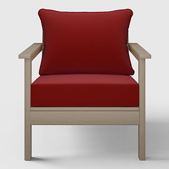 Outdoor Modern HDPE Patio Club Chair with Deep Seat Cushions