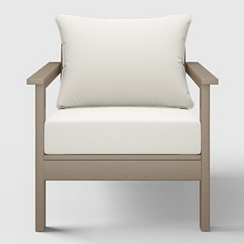 Outdoor Modern HDPE Patio Club Chair with Deep Seat Cushions