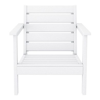 Outdoor Modern HDPE Patio Club Chair with Deep Seat Cushions