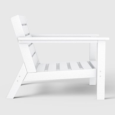 Outdoor Modern HDPE Patio Club Chair with Deep Seat Cushions