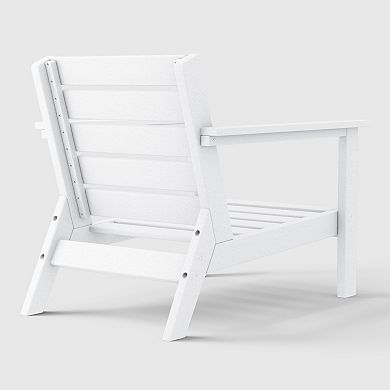 Outdoor Modern HDPE Patio Club Chair with Deep Seat Cushions