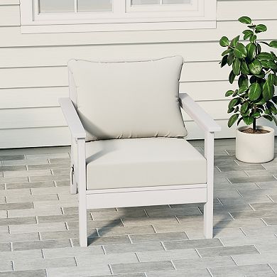Outdoor Modern HDPE Patio Club Chair with Deep Seat Cushions