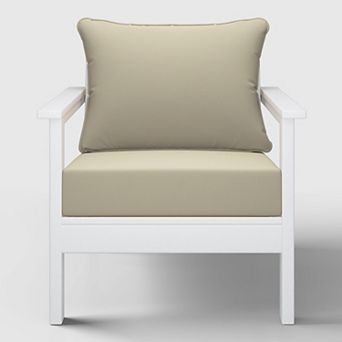 Outdoor Modern HDPE Patio Club Chair with Deep Seat Cushions