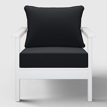 Outdoor Modern HDPE Patio Club Chair with Deep Seat Cushions