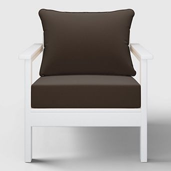 Outdoor Modern HDPE Patio Club Chair with Deep Seat Cushions