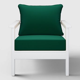 Outdoor Modern HDPE Patio Club Chair with Deep Seat Cushions