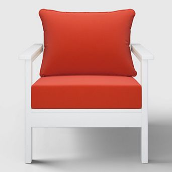 Outdoor Modern HDPE Patio Club Chair with Deep Seat Cushions