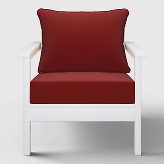 Outdoor Modern HDPE Patio Club Chair with Deep Seat Cushions