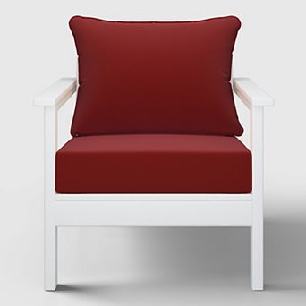 Outdoor Modern HDPE Patio Club Chair with Deep Seat Cushions