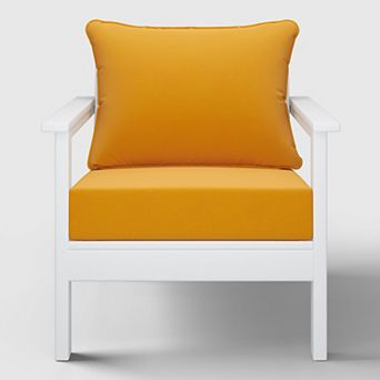 Outdoor Modern HDPE Patio Club Chair with Deep Seat Cushions