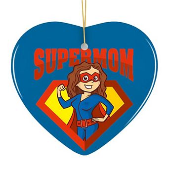 Supermom Christmas Ornament, Superhero Themed Gift for Mom