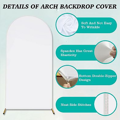 3.28x6.56FT White Spandex Wedding Arch Cover Elastic Double-Sided Backdrop