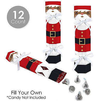 Big Dot of Happiness Jolly Santa Claus Christmas Party Table Favors - DIY Cracker Boxes - 12 Ct