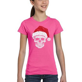Santa Skull - Girl's Word Art T-shirt