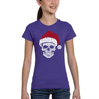 Santa Skull - Girl's Word Art T-shirt