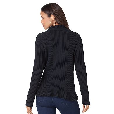 Roaman's Women's Plus Size Military Cardigan Sweater