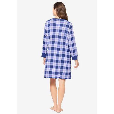 Dreams & Co. Plus Size Thermal Henley Sleepshirt